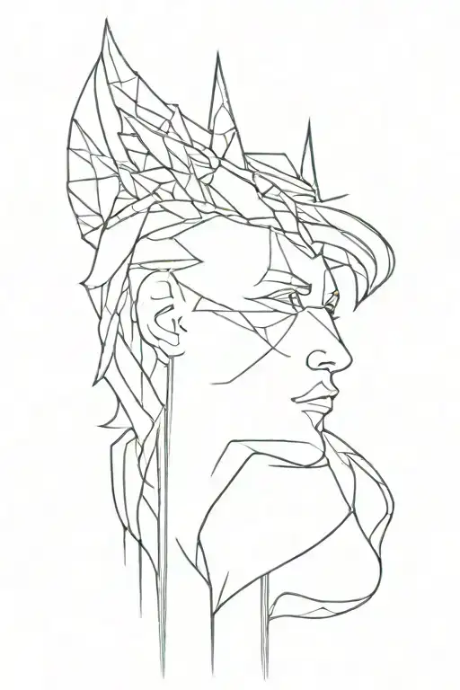 half king candy and half turbo glitch effect tattoo design idea