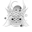 For a simple yet impactful Japanese-themed tattoo on your lower arm, consider a minimalistic black work design of a bons tattoo design idea