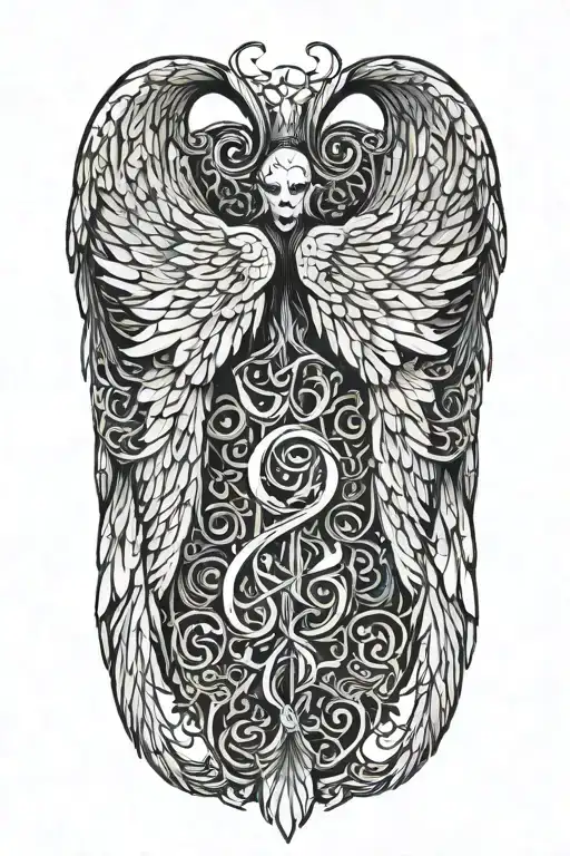 Casper, Gabriel, Arch angel wings tattoo design idea