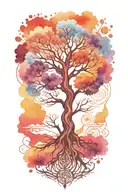 Trippy Tattoo Design Incorporating yggdrasil tree growing tattoo design idea