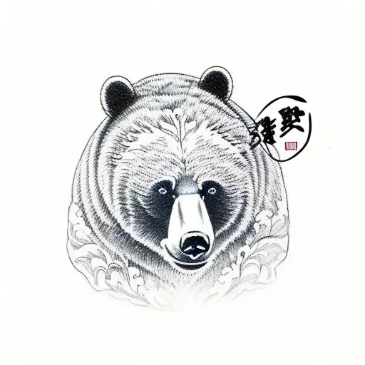 bear with two guns tattoo design idea