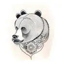 bear with two guns tattoo design idea