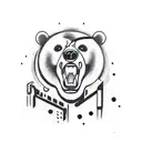 bear with two guns tattoo design idea