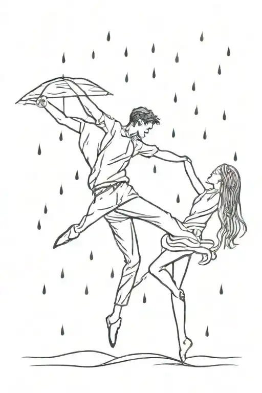 dancing in the rain tattoo design idea