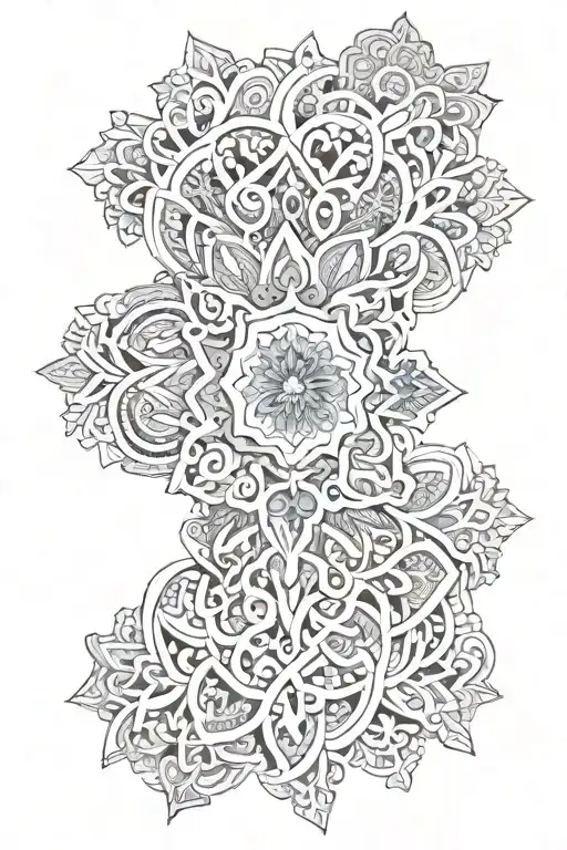 mandala around snowflake inside tattoo design idea