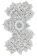 mandala around snowflake inside tattoo design idea