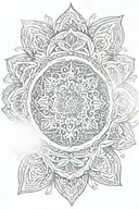 mandala around snowflake inside tattoo design idea
