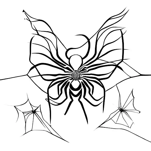 spider legs in the shape of butterfly tattoo design idea