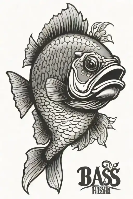 bass fish memorial tattoo for dad tattoo design idea