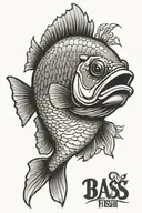 bass fish memorial tattoo for dad tattoo design idea