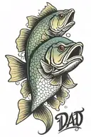 bass fish memorial tattoo for dad tattoo design idea