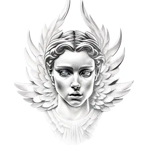 Biblical Angel tattoo design idea