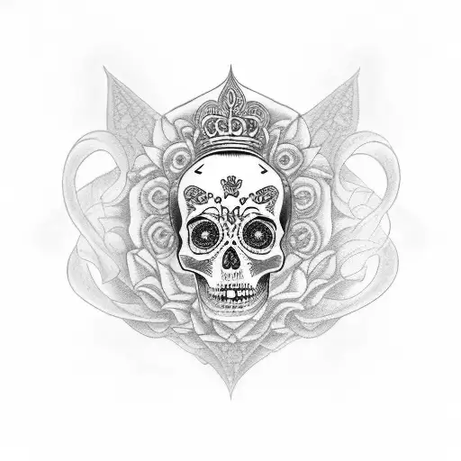 catrina con corona  tattoo design idea