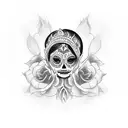 catrina con corona  tattoo design idea