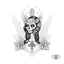 catrina con corona  tattoo design idea