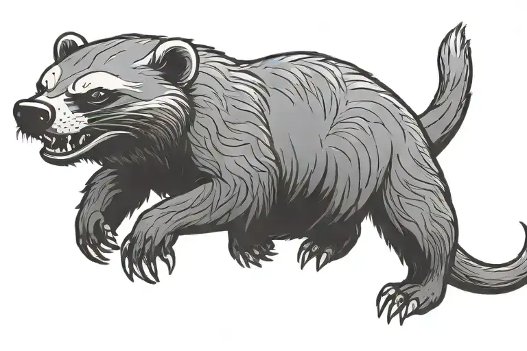 inflatable honey badger tattoo design idea