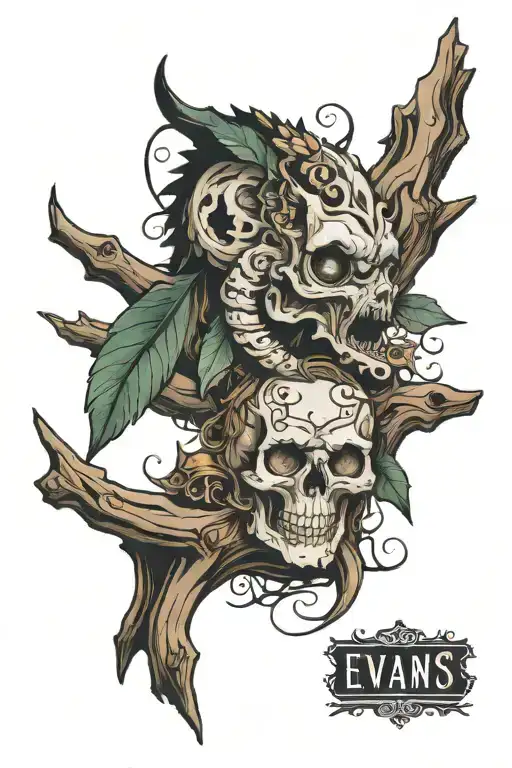 EVANS on driftwood tattoo design idea