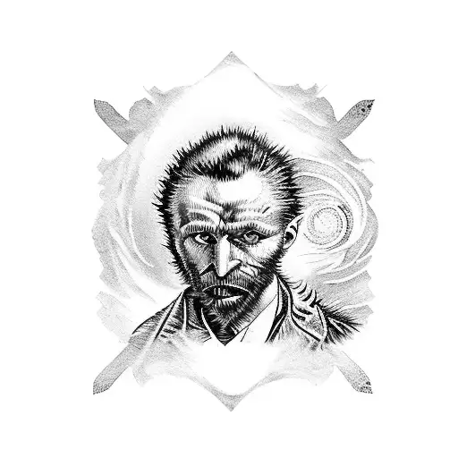 Saturno Van gogh tattoo design idea