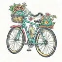 bicycle drinking  tattoo design idea