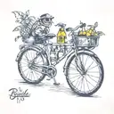 bicycle drinking  tattoo design idea