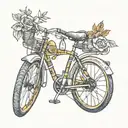 bicycle drinking  tattoo design idea