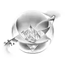 A film strip morphing into an hourglass, representing the timeless nature of cinema tattoo design idea