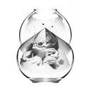 A film strip morphing into an hourglass, representing the timeless nature of cinema tattoo design idea