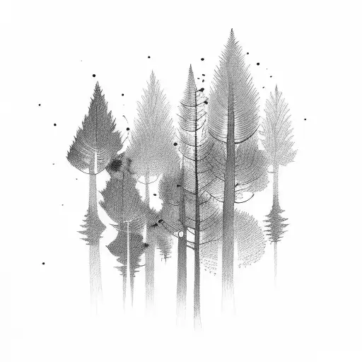 forest misty tattoo design idea