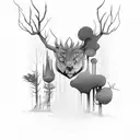 forest surrealist tattoo design idea