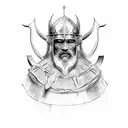 viking surrealist tattoo design idea