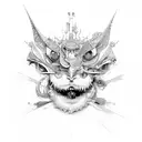 scandinavian surrealist tattoo design idea