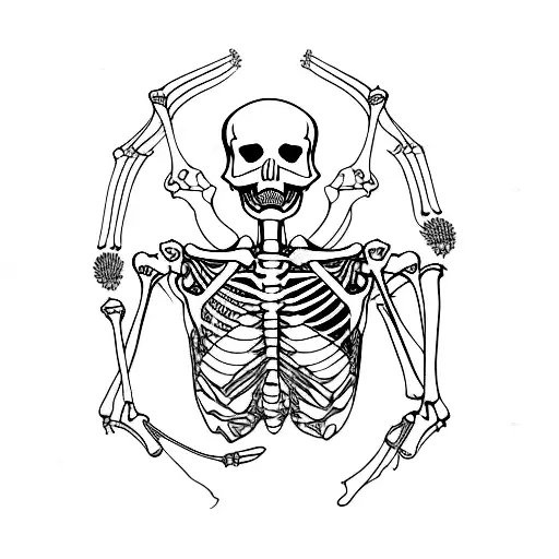 full body mouse skeleton tattoo design idea
