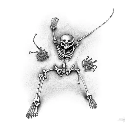 full body mouse skeleton tattoo design idea