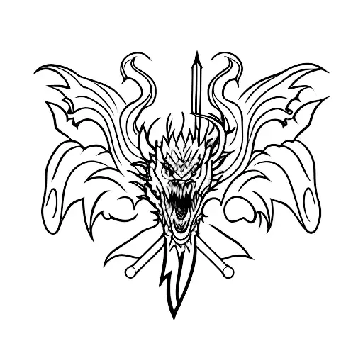 Dragon arrow tattoo design idea