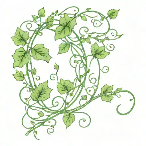 Oroboros covered in ivy vines wrapping it tattoo design idea