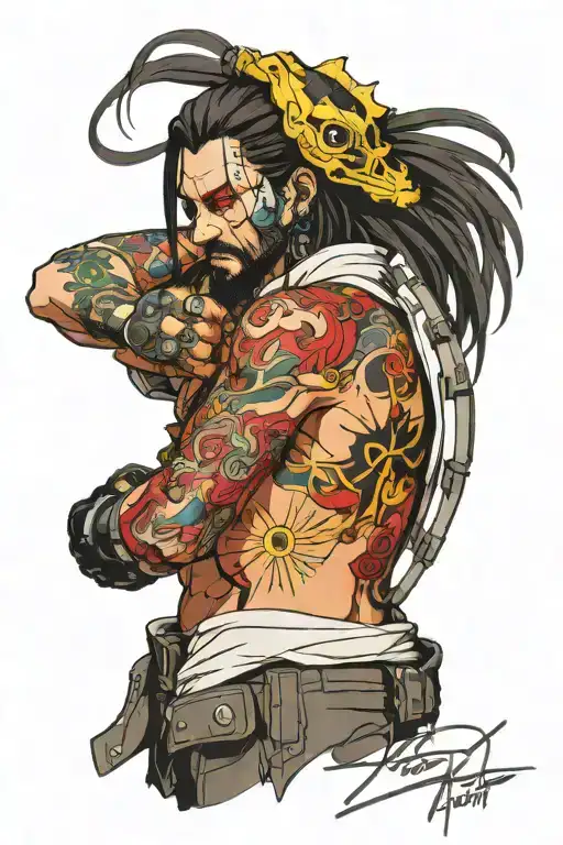 Cyberpunk 2077 Johnny silverhand   tattoo design idea