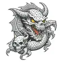 skulls golf ball dragon tattoo design idea