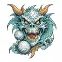 skulls golf ball dragon tattoo design idea