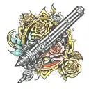 light saber tattoo design idea