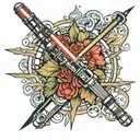 light saber tattoo design idea