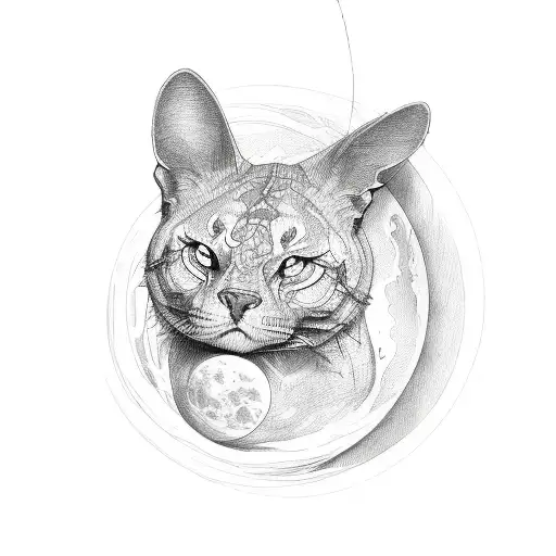 Sur un croissant de lune une personne est assise. Cette personne salue une autre personne tattoo design idea