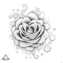 tropical flower, sea shore, sunset, lighthouse tattoo design idea