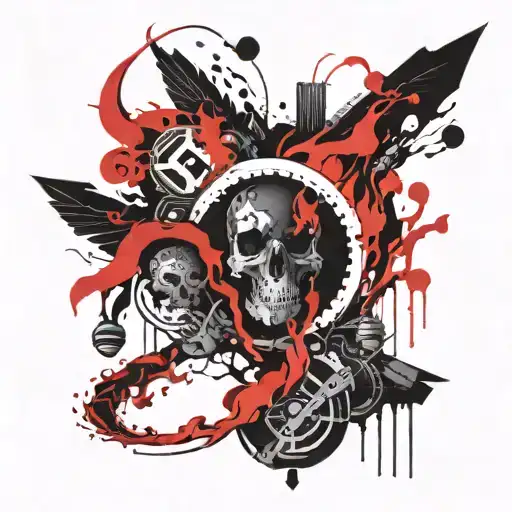 Fire and brimstone  tattoo design idea