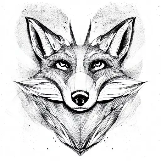 Fox with two heads tattoo design idea