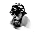 a man wearing a camouflage hat tattoo design idea