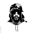 a man wearing a camouflage hat tattoo design idea