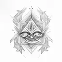 weed with illuminati tattoo design idea