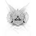 weed with illuminati tattoo design idea