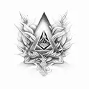 weed with illuminati tattoo design idea