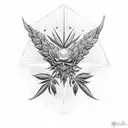 weed with illuminati tattoo design idea